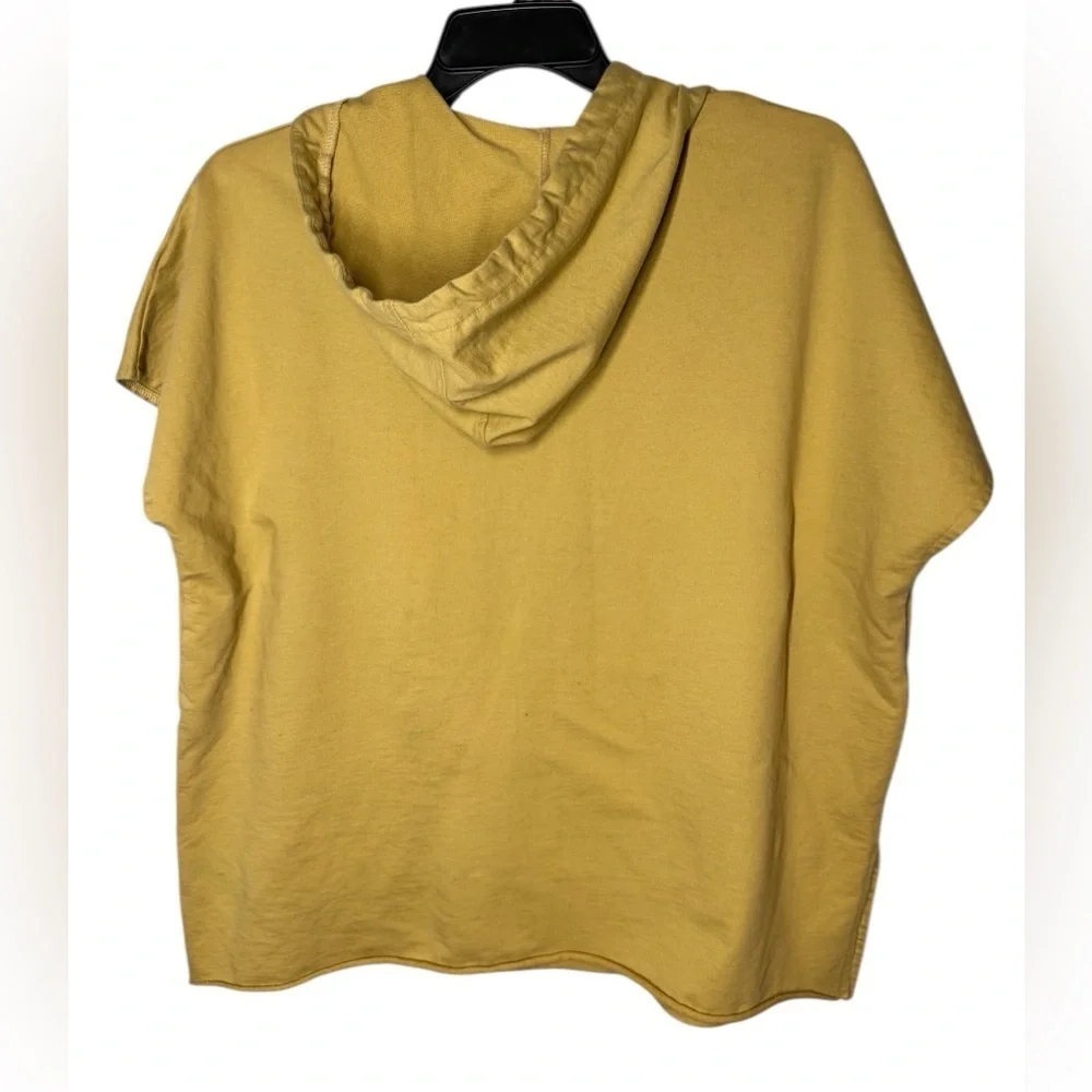 Kyla Seo Comfort Mustard Yellow Short Sleeve Dream Catcher Oversized Hoodie Sz M